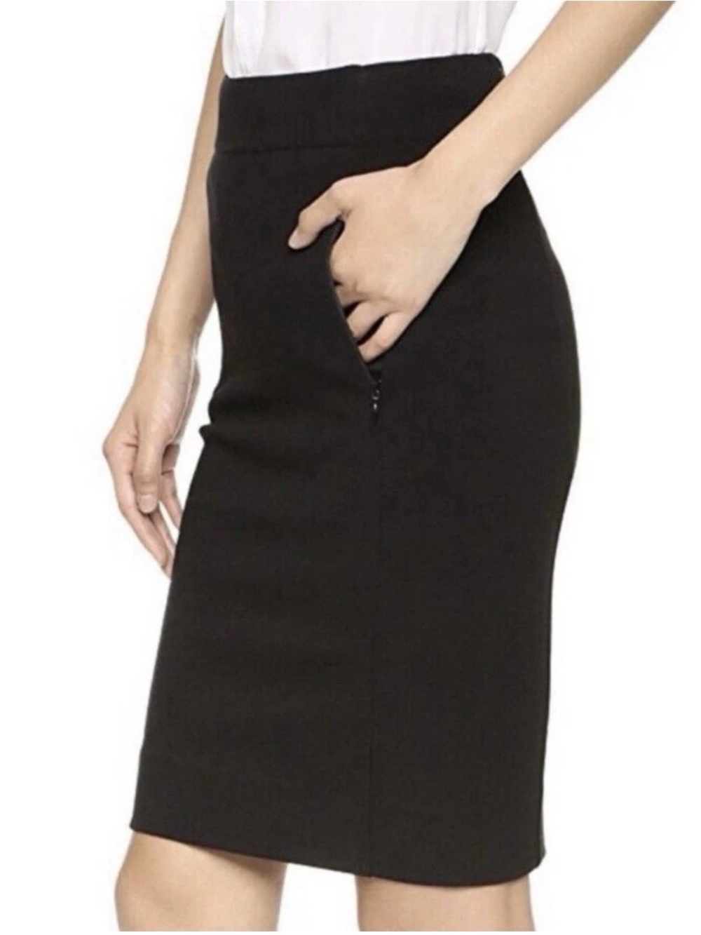 Diane von Furstenberg DVF New Koto Black Pencil Skirt Size 0 Stretch $225
